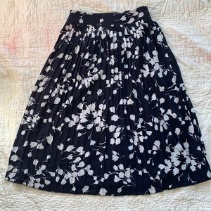 J. Crew floral pleated midi skirt